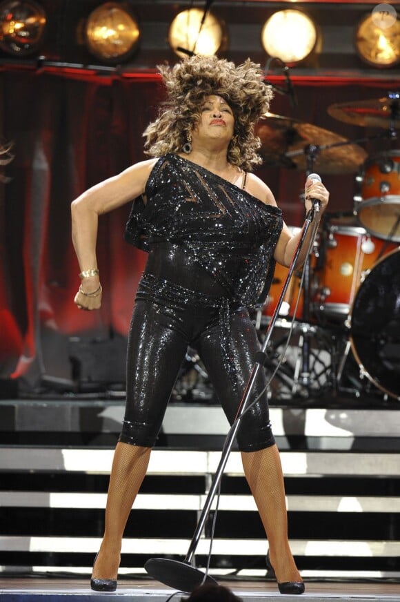 Tina Turner en concert à Paris le 29 avril 2009.