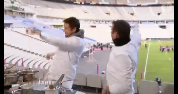 Jean-Philippe et Quentin s'éclatent au Stade de France dans Top Chef le lundi 11 mars 2013 sur M6