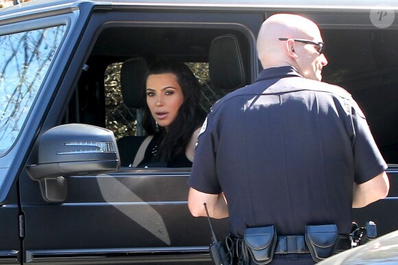 Kim Kardashian a été arrêtée à bord de son véhicule par la police à Studio City, le 11 mars 2013.