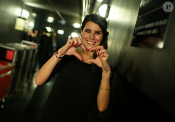 Karine Ferri lors de la soirée évènement 2 000 Femmes chantent contre le cancer à l'Olympia le 7 mars 2013