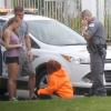 Liev Schreiber s'est improvisé secouriste auprès d'une femme victime d'un malaise au milieu de la route à Brentwood, le 16 mars 2013