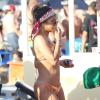 La chanteuse Christina Milian fait la fête sur la plage de Cabo San Lucas au Mexique, le 16 mars 2013.