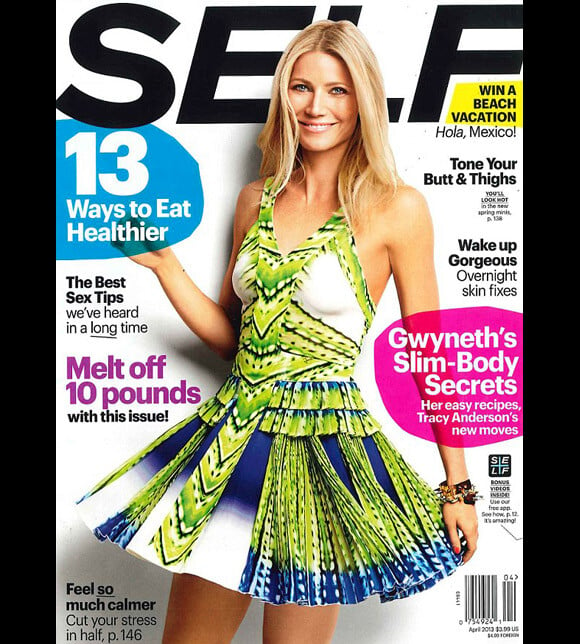 Gwyneth Paltrow pour la couverture du magazine Self pour le mois d'avril 2013.