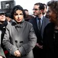  Rachida Dati et Cardinale à l'inauguration du buste d'Habib Bourguiba dans le 7e arrondissement de Paris, le 20 mars 2013. 
