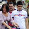 David Villa en famille en Autriche en juin 2008. Le 28 janvier 2013, le footballeur espagnol, déjà père de deux fillettes, a eu avec sa femme Patricia un garçon, Luca.
