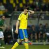 Zlatan Ibrahimovic n'a pas trouvé la faille lors de Suède-Irlande le 22 mars 2013 à la Friends Arena de Stockholm.