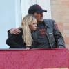 Antonio Banderas et sa fille Stella del Carmen assistant à la procession de la semaine sainte de Pâques à Malaga en Espagne le 24 mars 2013