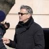 George Clooney pendant le tournage de The Monuments Men à Berlin, le 25 mars 2013.