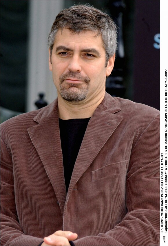 George Clooney à Madrid pour la première de Solaris, le 19 février 2003.