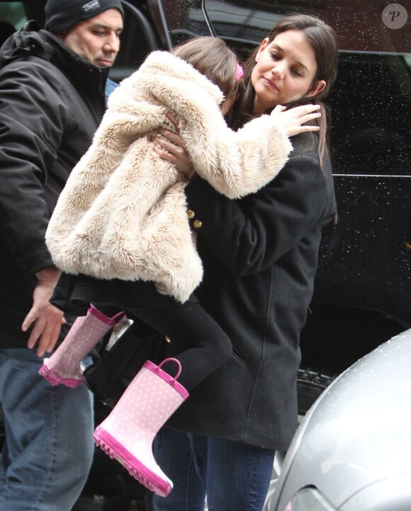 Katie Holmes et sa fille Suri à Tribeca, New York, le 8 mars 2013.