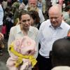 Angelina Jolie et William Hague (ministre britannique des Affaires étrangères) visitant le camp Nzolo en République démocratique du Congo le 26 mars 2013