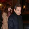 Nicolas Sarkozy et Carla Bruni - pour la 58e anniversaire de Nicolas Sarkozy au restaurant Giulio Rebellato - à Paris le 28 janvier 2013.