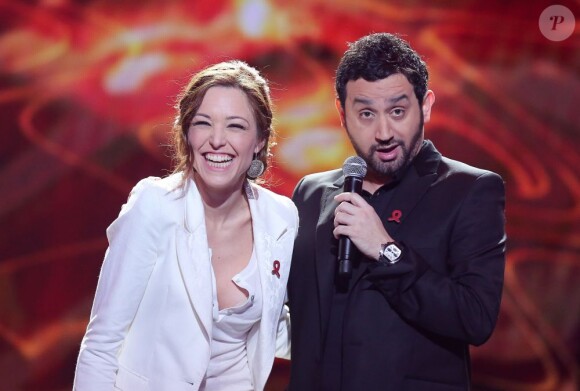 EXCLU - Natasha St Pier et Cyril Hanouna le 22 mars 2013 lors de l'enregistrement de l'émission "Toute la télé chante pour le Sidaction" au Théâtre Marigny qui sera diffusée sur France 2, le 6 avril 2013