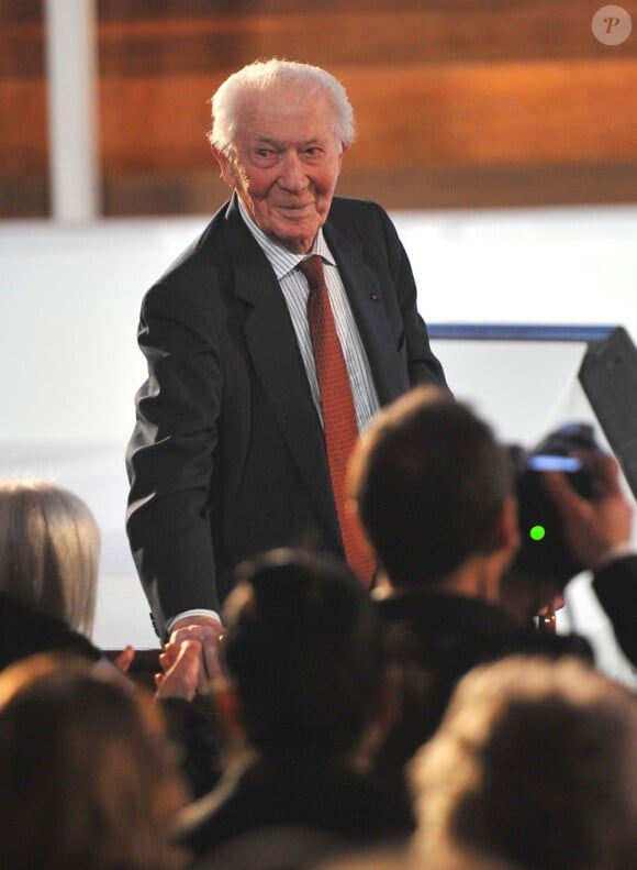 Professeur Christian de Duve - Cérémonie pour les Prix L'Oréal-Unesco remis à la Sorbonne à Paris, le 28 mars 2013. 