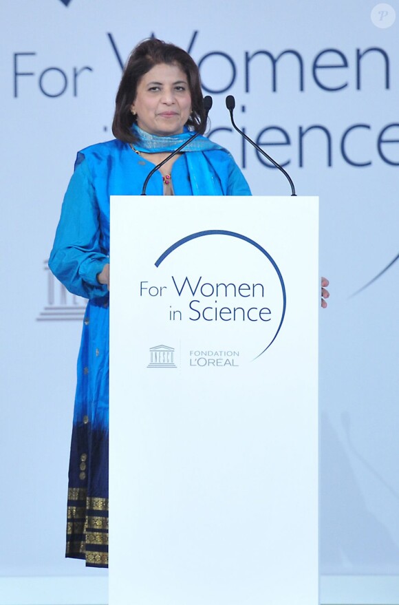 Professeur Pratibha L. Gai (Royaume Uni) - Cérémonie pour les Prix L'Oréal-Unesco remis à la Sorbonne à Paris, le 28 mars 2013. 