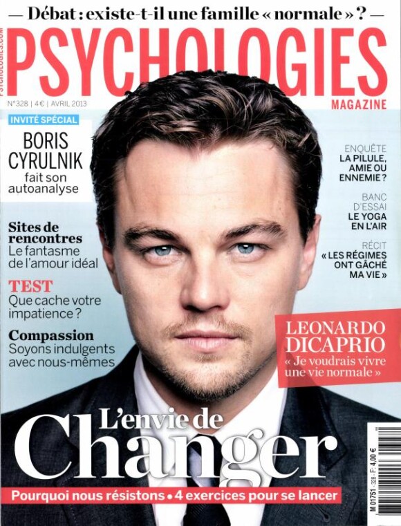 Leonardo DiCaprio en couverture du magazine Psychologies - édition avril 2013