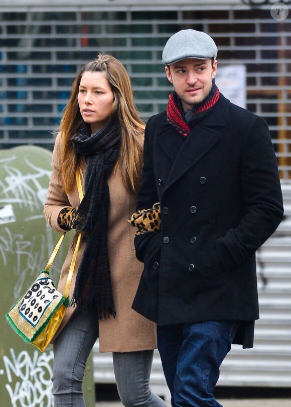 Justin Timberlake et Jessica Biel à New York, le 1er mars 2013.