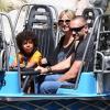 Heidi Klum, son homme Martin Kirsten et les enfants sont allés à Dineyland à Anaheim en Californie,le 3 avril 2013