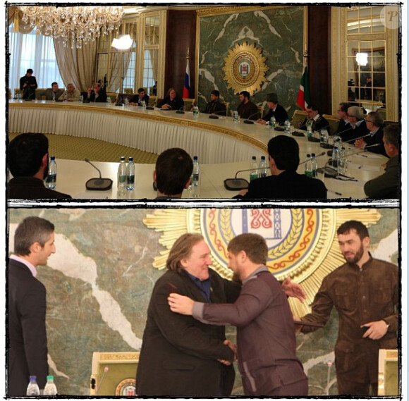 Gérard Depardieu est fait citoyen d'honneur de la Tchétchénie, le 25 février 2013 à Grozny.