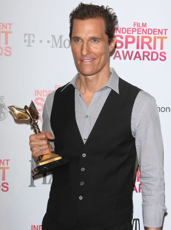 Matthew McConaughey remporte le prix du meilleur dans un second rôle aux Independant Spirit Awards, preuve de sa réussite pendant l'année 2012.