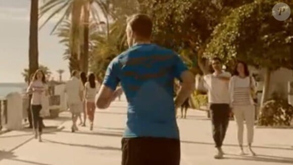 David Beckham se paie un petit footing à Marbella pour la nouvelle publicité d'Adidas, dévoilée le 5 avril 2013.