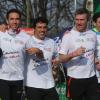 Philippe Caroit et Taïg Khris au marathon de Paris le dimanche 7 avril 2013 pour courir sous les couleurs de Mécénat Chirurgie Cardiaque