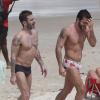 Marc Jacobs, quelques jours avant son anniversaire, et son petit ami Harry Louis en vacances sur une plage d'Ipanema à Rio de Janeiro, le 7 avril 2013.