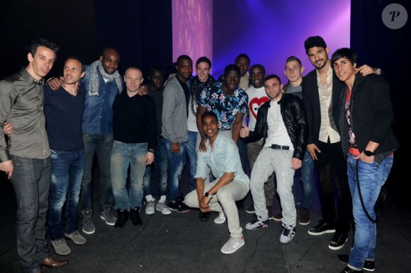 L'équipe de foot de Lille à la soirée caritative Une nuit à Makala, au Zénith de Lille le 8 avril 2013.