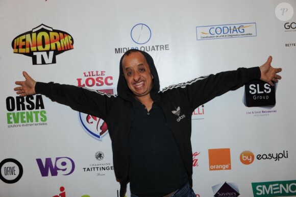 L'humoriste Bouder lors de la soirée caritative Une nuit à Makala, au Zénith de Lille le 8 avril 2013.