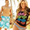 Kellan Lutz au côté de Katrina Bowden dans la nouvelle campagne printemps-été de la marque de vêtements de plage Op.