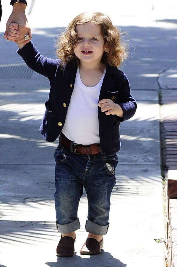 Rachel Zoe et son fils Skyler (2 ans) vont déjeuner au restaurant à West Hollywood, le 10 avril 2013.