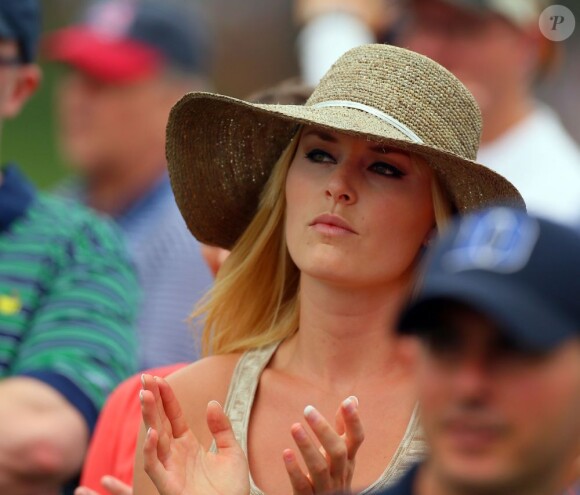 Lindsey Vonn dans le public du Masters d'Augusta pour soutenir son homme Tiger Woods, le 11 avril 2013