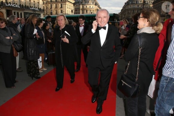 François et Maryvonne Pinault au Palais Garnier pour le Gala des 300 ans de l'école de danse de l'Opera à Paris le 15 avril 2013.