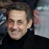 Nicolas Sarkozy lors du quart de finale aller de la ligue des Champions entre le Paris Saint-Germain et le FC Barcelone au Parc des Princes à Paris le 2 avril 2013