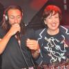 Roselyne Bachelot au côté de Bob Sinclar à la Gaîté Lyrique à Paris le 2 avril 2013