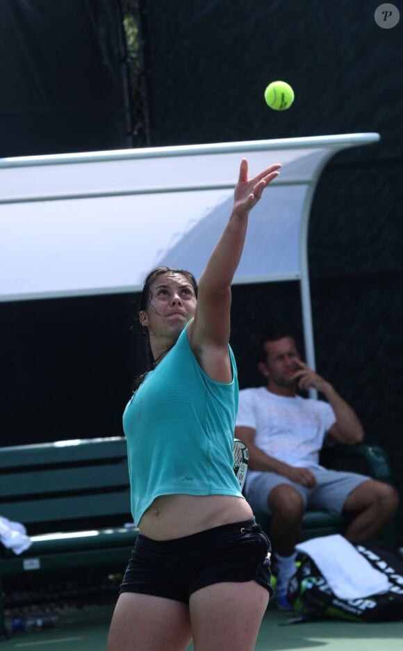 Marion Bartoli lors d'un entraînement avant le Miami Masters Sony Open Tennis 2013 à Miami le 18 mars 2013