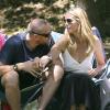Heidi Klum et Martin Kirsten assistent à un match de foot des enfants Leni, Henry, Johan et Lou à Brentwood, le 20 avril 2013.