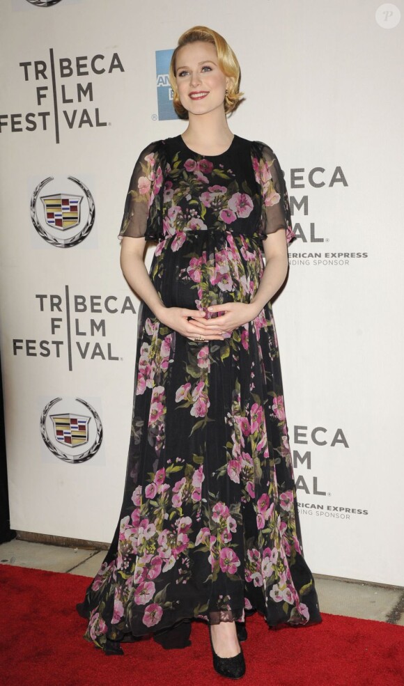 Evan Rachel Wood enceinte lors de la présentation du film A Case of You au festival du film de Tribeca à New York, le 21 avril 2013.
