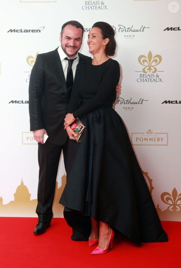 François-Xavier Demaison et sa femme Emmanuelle au Dîner des Grands Chefs au Old Billingsgate à Londres, le 22 avril 2013.