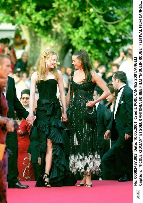 Nicole Kidman et sa soeur à Moulin Rouge au Festival de Cannes 2001.