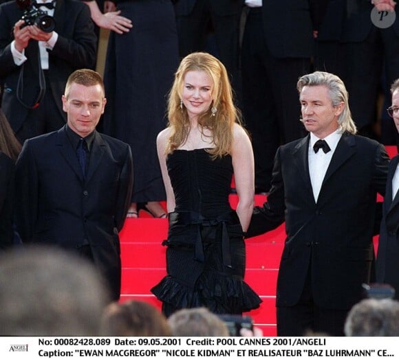 Ewan McGregor et Nicole Kidman avec Baz Luhrmann au Festival de Cannes 2001