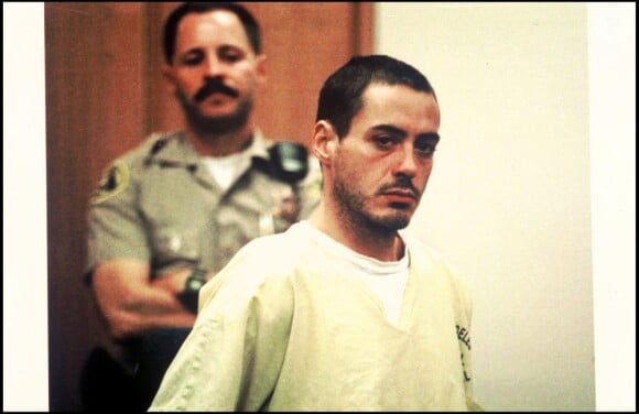 Robert Downey Jr. pendant sa période bad boy, au tribunal de Malibu en 1995 lors de son procès pour usage de stupéfiants