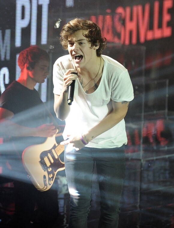 Harry Styles, au concert du groupe One Direction à Londres, le 23 février 2013.