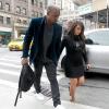 Kanye West et Kim Kardashian arrivent à l'hôtel Trump SoHo à New York, le 23 avril 2013.