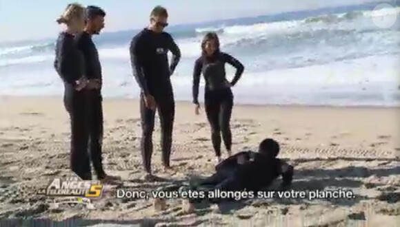 Séance de surf à Los Angeles dans Les Anges de la télé-réalité 5 le jeudi 25 avril 2013 sur NRJ 12