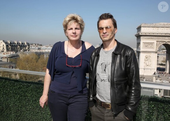 Sophie Dulac et son président Olivier Martinez lors de la conférence du presse du Champs-Elysées Film Festival, le 25 avril 2013, sur la terrasse du Publicis à Paris.