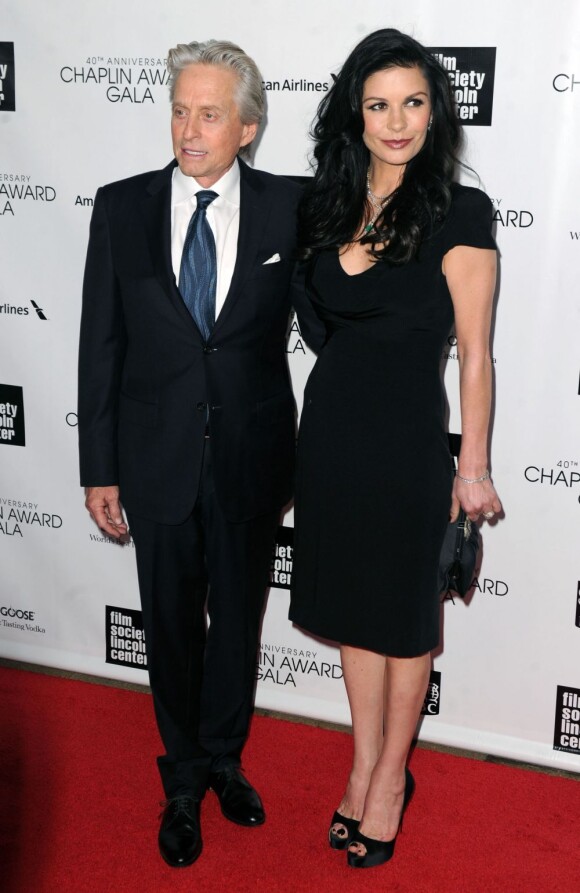 Michael Douglas et Catherine Zeta Jones à New York, le 22 avril 2013.