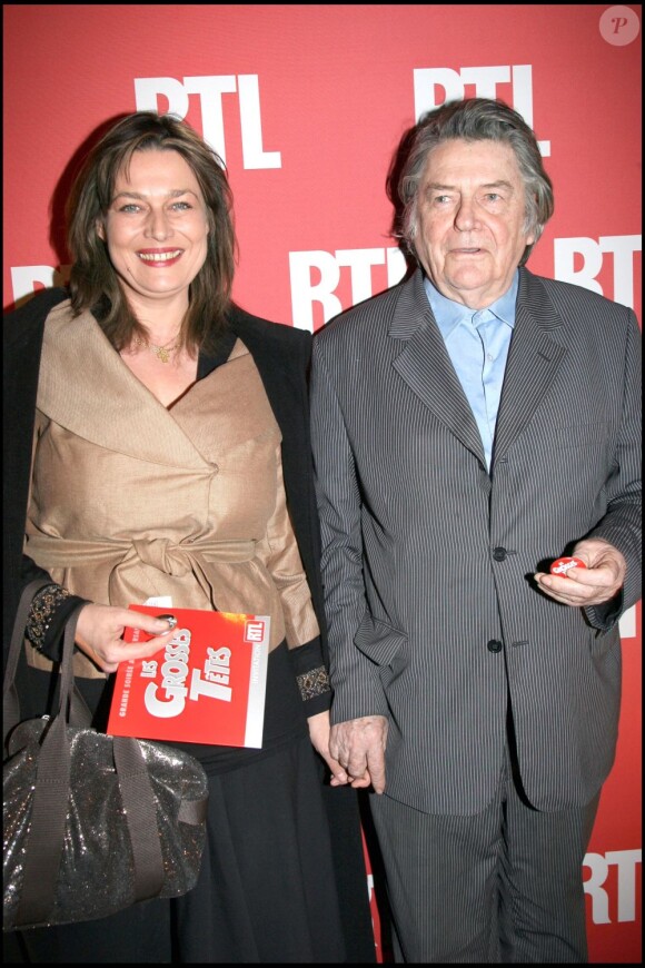 Jean-Pierre Mocky et Patricia Barzyk lors d'une soirée RTL à Paris pour les 30 ans des Grosses Têtes, le 5 avril 2007