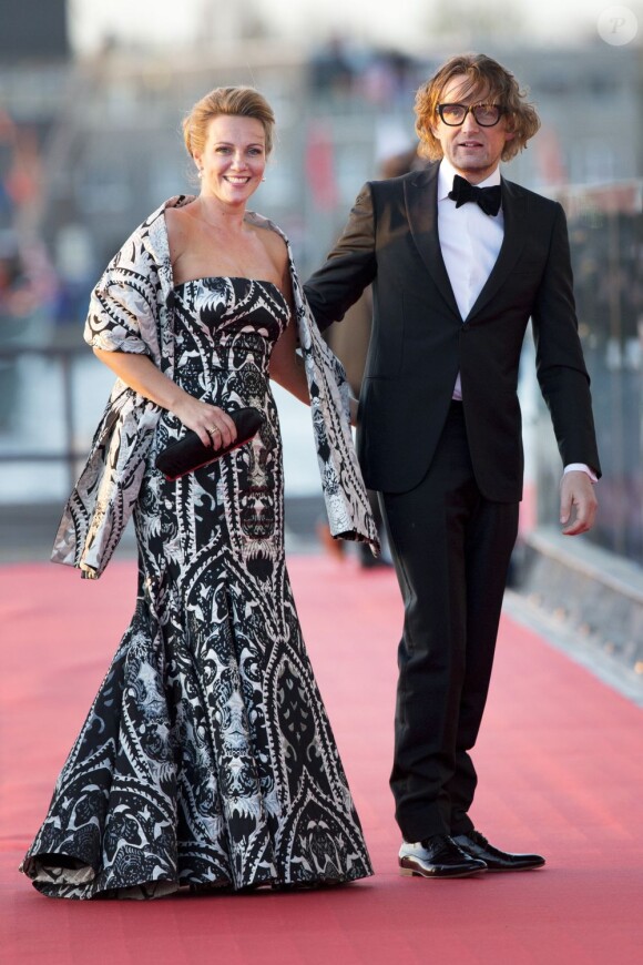 Le prince Bernhard et la princesse Annette arrivant au Muziekgebouw Aan't IJ pour le banquet final de l'intronisation du roi Willem-Alexander des Pays-Bas, après la parade aquatique sur l'IJ, le 30 avril 2013 à Amsterdam.