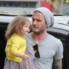 David Beckham et la petite Harper lors d'une sortie shopping chez Bonton à Paris le 3 mai 2012